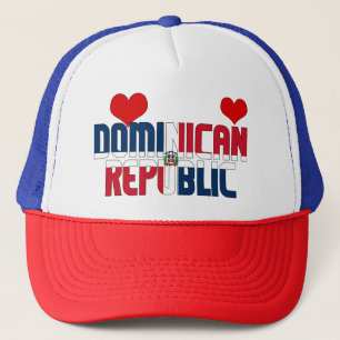 Adorable Dominican Republic Flag Hearts Patriotic Trucker Hat