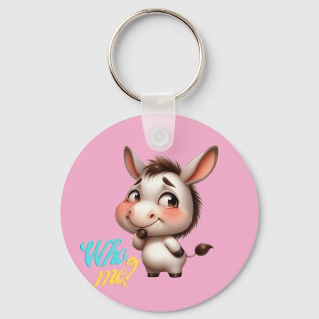 Adorable Donkey for Christmas 2024 - Perfect Gift Key Ring (Front)