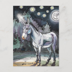 Adorable Donkey Unicorn Postcard
