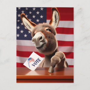 Adorable Donkey Vote Postcard