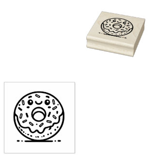 Adorable Doughnut Rubber Stamp