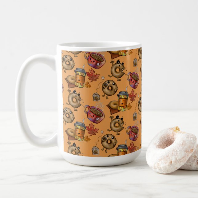 Adorable Doughnuts and Tea Coffee Mug (With Donut)