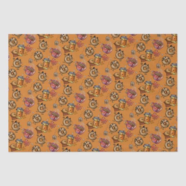 Adorable Doughnuts and Tea  Tissue Paper (Front)