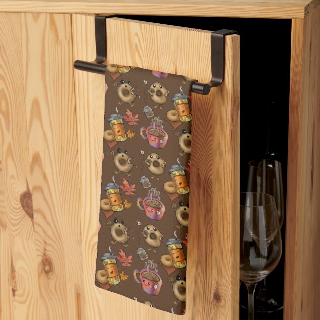 Adorable Doughnuts and Tea  Towel (Thirds Fold)