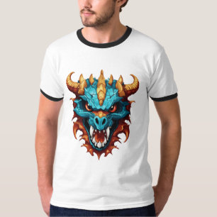 Adorable Dragon Mascot Skull – Ultra-Realistic T-Shirt
