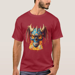 Adorable Dragon Mascot Skull – Ultra-Realistic T-Shirt