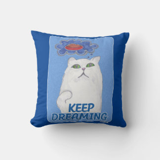 Adorable Dreaming Sweet Cat Illustration Cushion