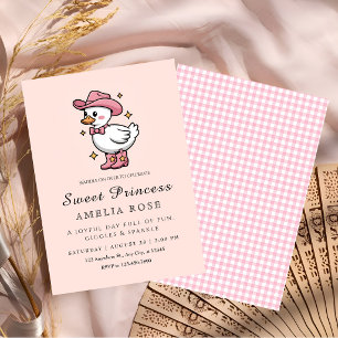 Adorable Duck Princess Birthday Invitation