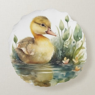 Adorable Ducklings Baby Ducks  Round Cushion