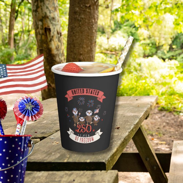 Adorable Eagle Family US 250 Years of Freedom Paper Cups (Adorable Eagle Family US 250 Years of Freedom Paper Cups)
