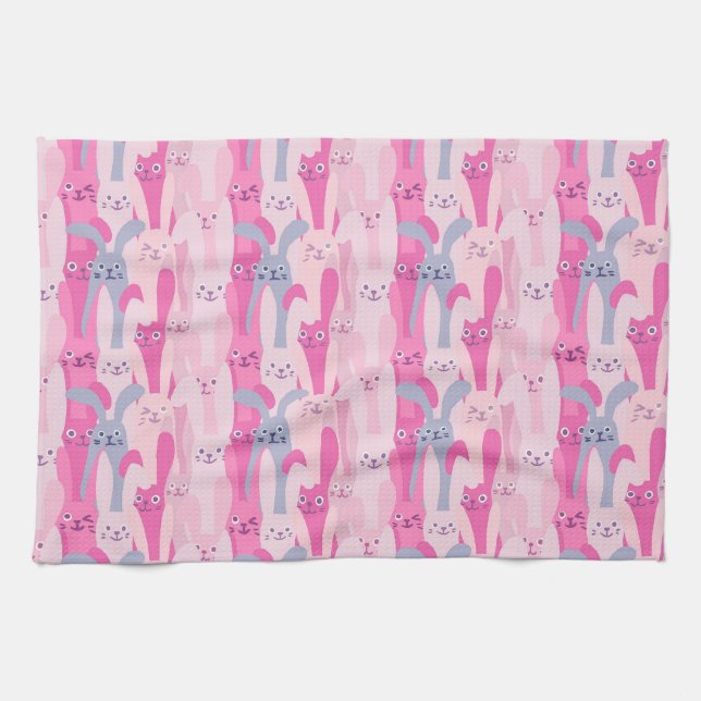 Adorable Easter Bunnies Pattern | Kitchen Towel (Horizontal)