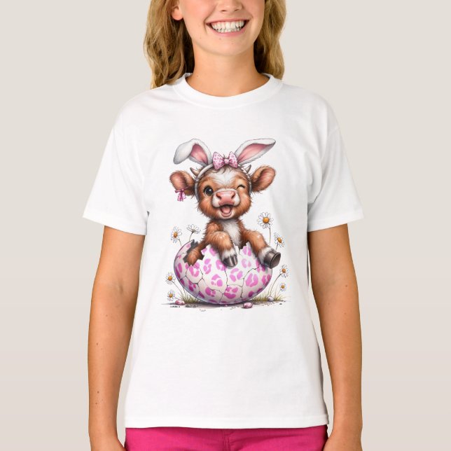 Adorable Easter Bunny Calf T-Shirt (Front)
