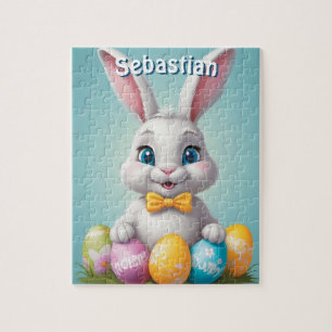 Adorable Easter Bunny Kids Personalized Jigsaw Puzzle