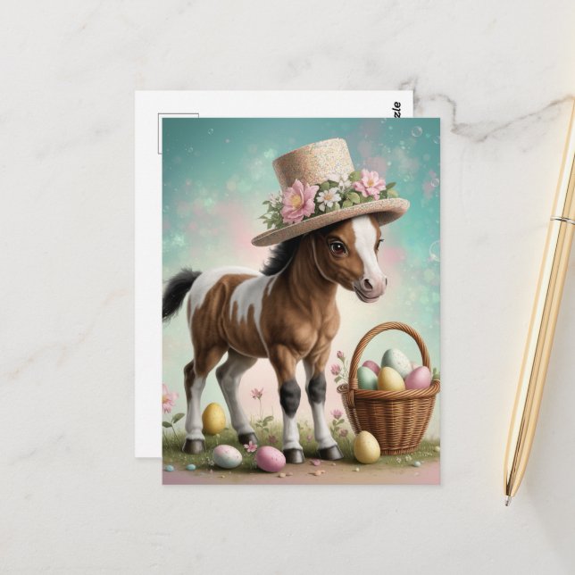 Adorable Easter Foal Postcard (Front/Back In Situ)