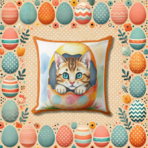 Adorable Easter Kitten in Colourful Egg