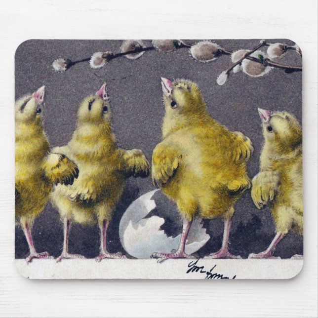 Adorable Easter Vintage Postcard Mouse Mat (Front)