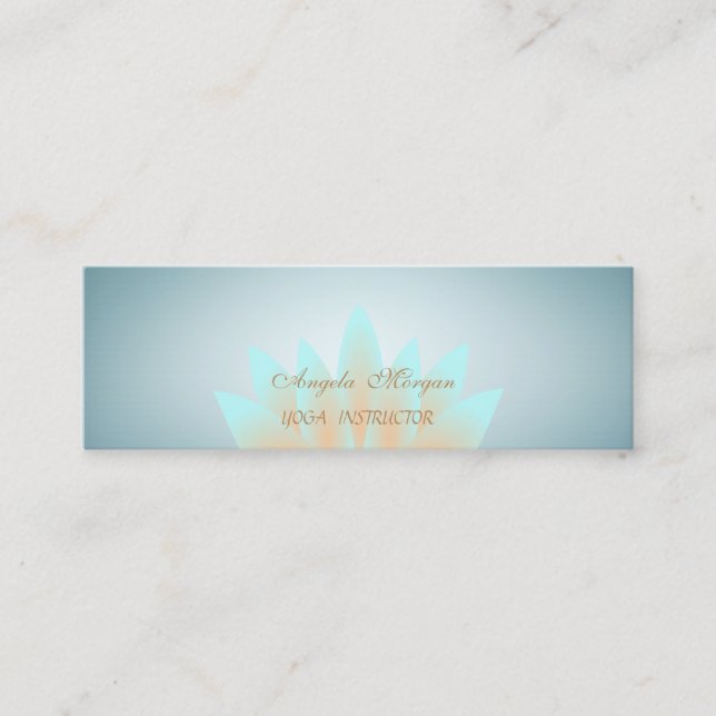 Adorable Elegant Chic Lotus Flower Mini Business Card (Front)