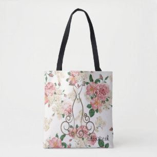 Adorable Elegant Dress,Floral Pattern-Personalised Tote Bag
