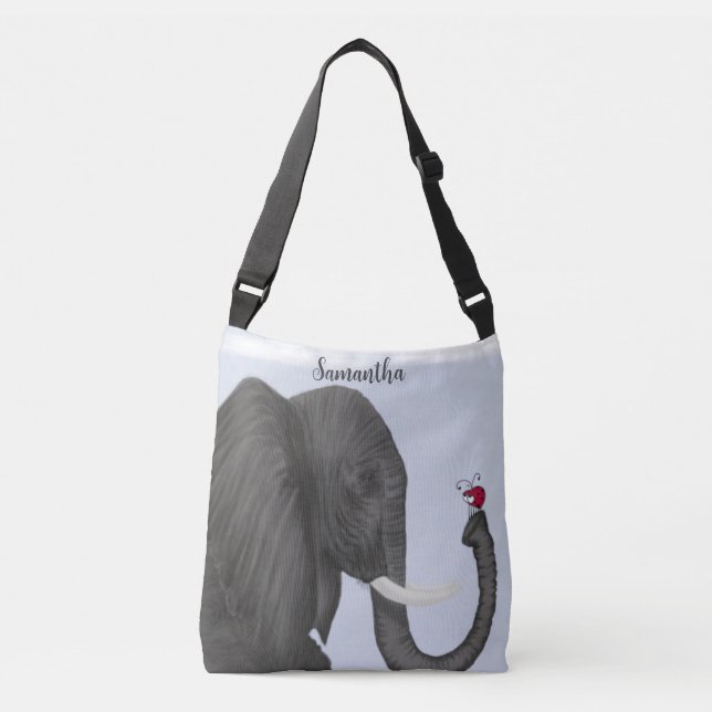 Adorable Elephant and Cute Ladybug Crossbody Bag (Front)