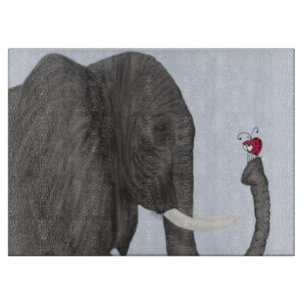 Adorable Elephant and Cute Ladybug Cutting Board