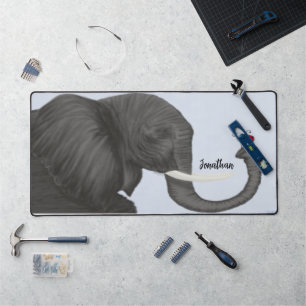 Adorable Elephant and Cute Ladybug Desk Mat