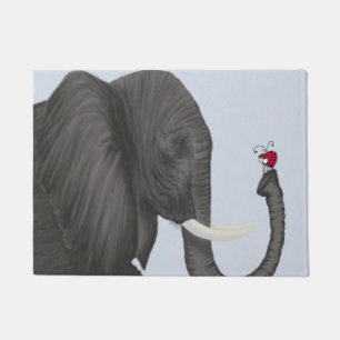 Adorable Elephant and Cute Ladybug Doormat