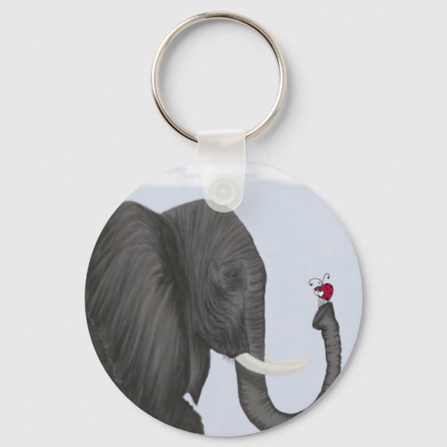 Adorable Elephant and Cute Ladybug Key Ring (Front)