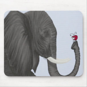 Adorable Elephant and Cute Ladybug Mouse Mat
