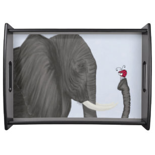 Adorable Elephant and Cute Ladybug Serving Tray