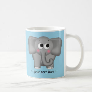 Adorable Elephant - Blue Personalised Mug