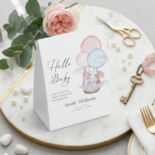 Adorable Elephant Hot Air Balloon "Hello Baby" 