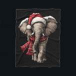 Adorable Elephant In Santa Hat Snowy Winter Christ Fleece Blanket<br><div class="desc">Adorable Elephant In Santa Hat Snowy Winter Christmas Animal Long Sleeve</div>