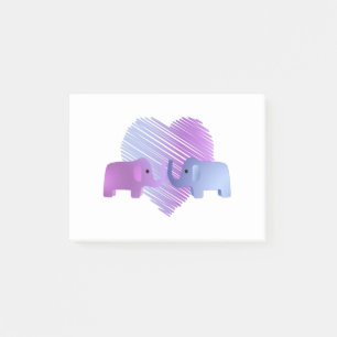 Adorable Elephant Love Post-it Notes