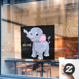Adorable Elephant warm and inviting Board Image  Window Cling
