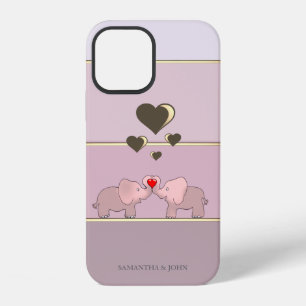 Adorable Elephants In Love iPhone 12 Case