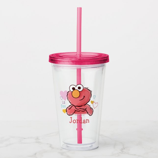 Adorable Elmo | Add Your Own Name Acrylic Tumbler (Front)