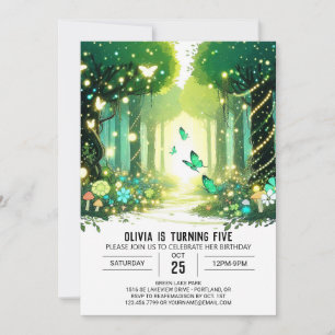 Adorable Enchanted Woodland Digital Birthday Invitation
