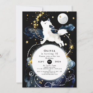 Adorable Enchantment Wolf Birthday Invitation