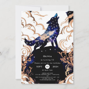 Adorable Enchantment Wolf Birthday Invitation