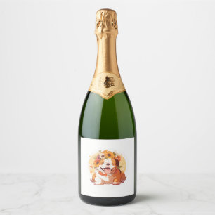 Adorable English Bulldog Classic T-Shirt (1) Sparkling Wine Label