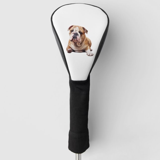Adorable English Bulldog Puppy - Endearing Pet Por Golf Head Cover (Front)