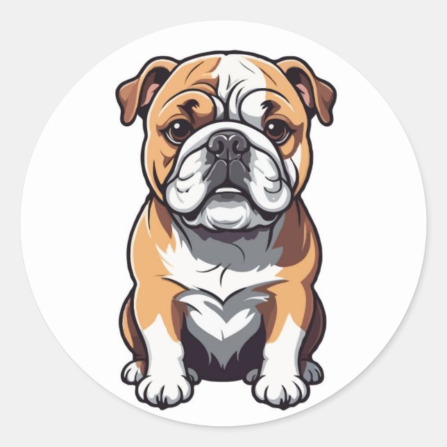 Adorable English Bulldog Sticker - Cute Dog Breed (Front)