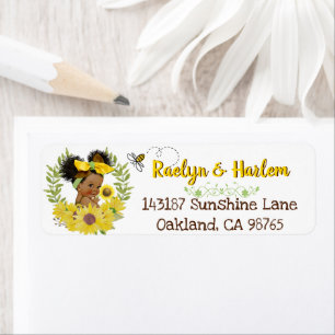 Adorable Ethnic Baby Girl Yellow Sunflower Mailing