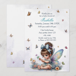 Adorable fairy baby shower invitation