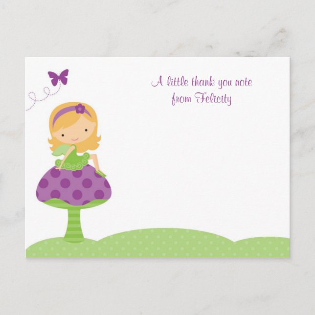 Adorable Fairy Flat Note Cards (Front)