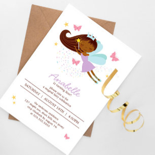 Adorable Fairy Princess Girl's Birthday Party Invitation