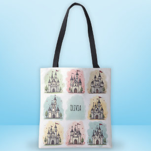 Adorable Fairy Tale Castle Doodles Tote Bag