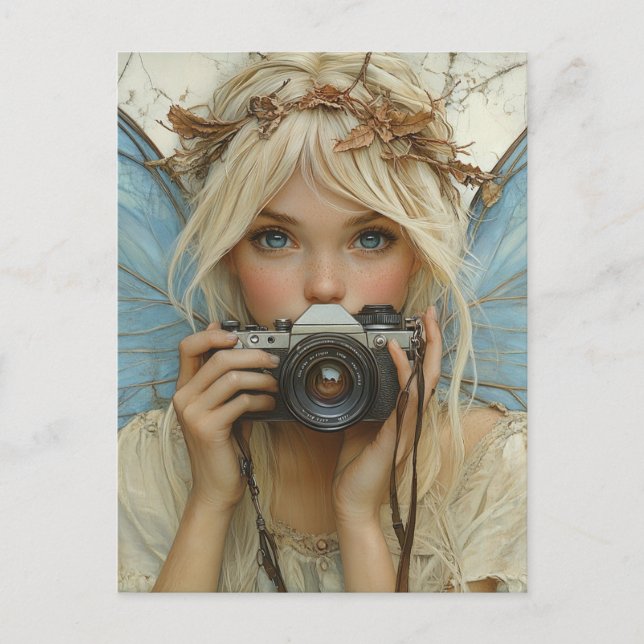 Adorable Fairy With a Camera Postcard (Front)