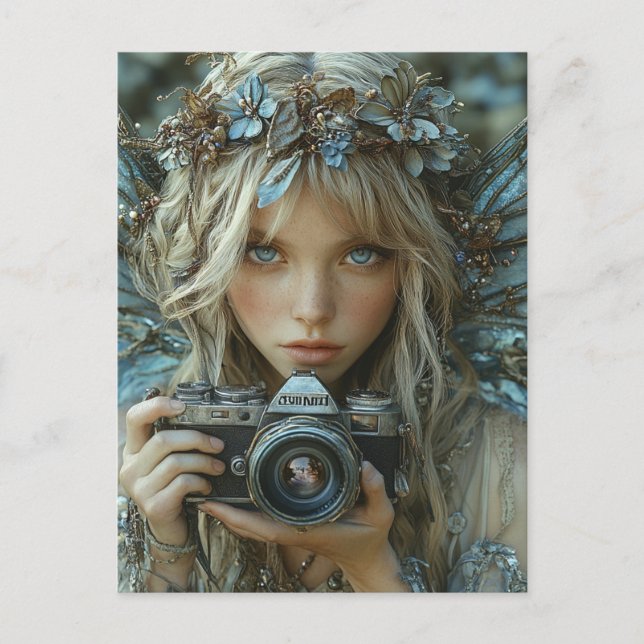 Adorable Fairy With a Camera Postcard (Front)