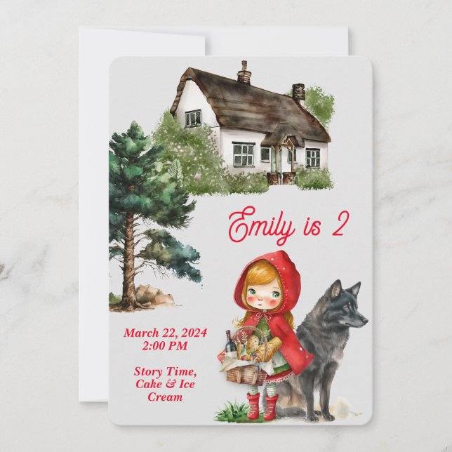 Adorable Fairytale Illustrated Invitation (Front)